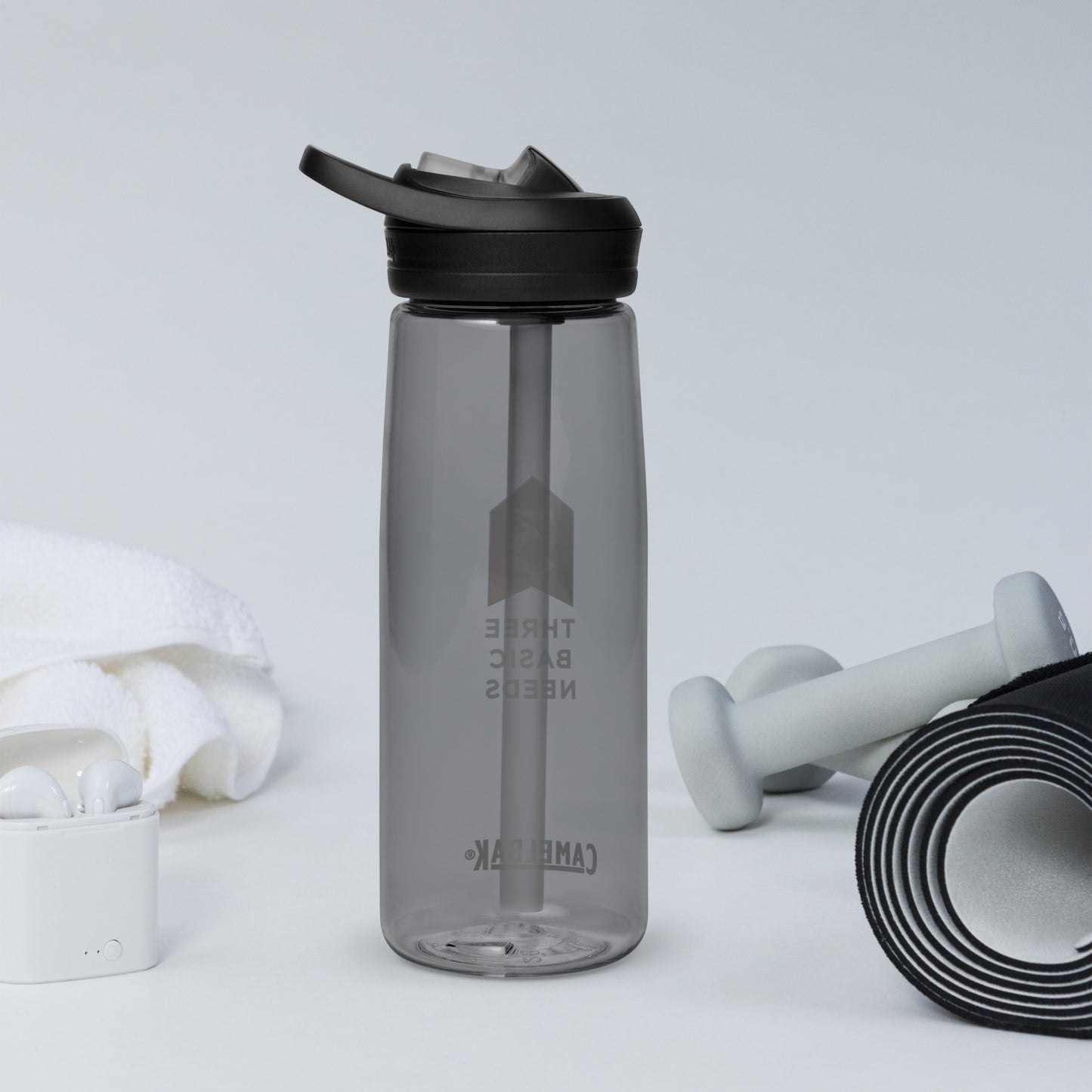 3BN Clear Grey Tint Water Bottle