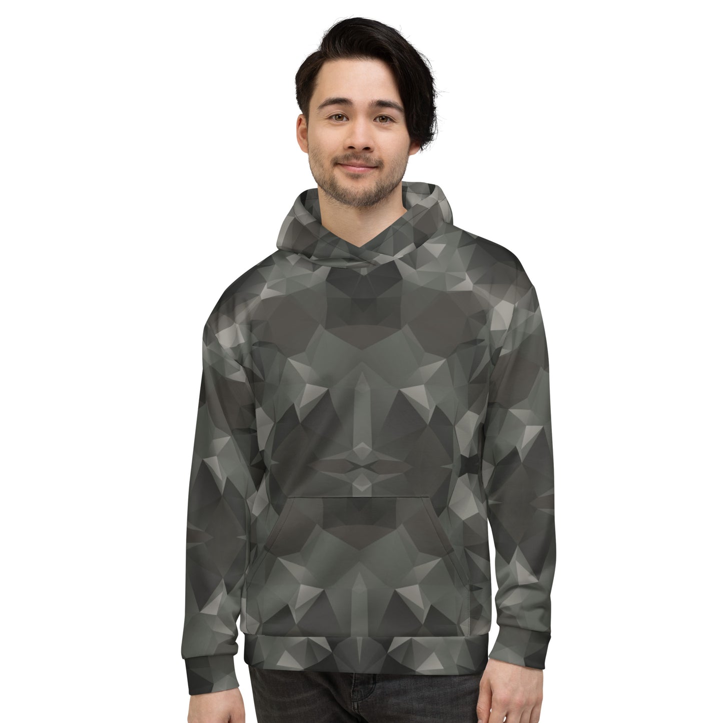 Unisex Hoodie Grey Fractal Camo