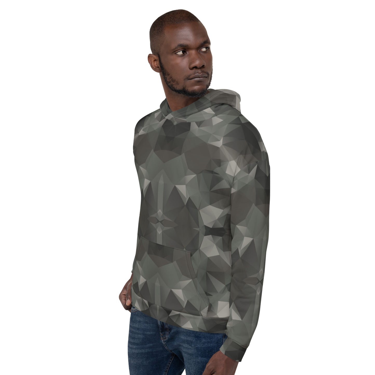 Unisex Hoodie Grey Fractal Camo