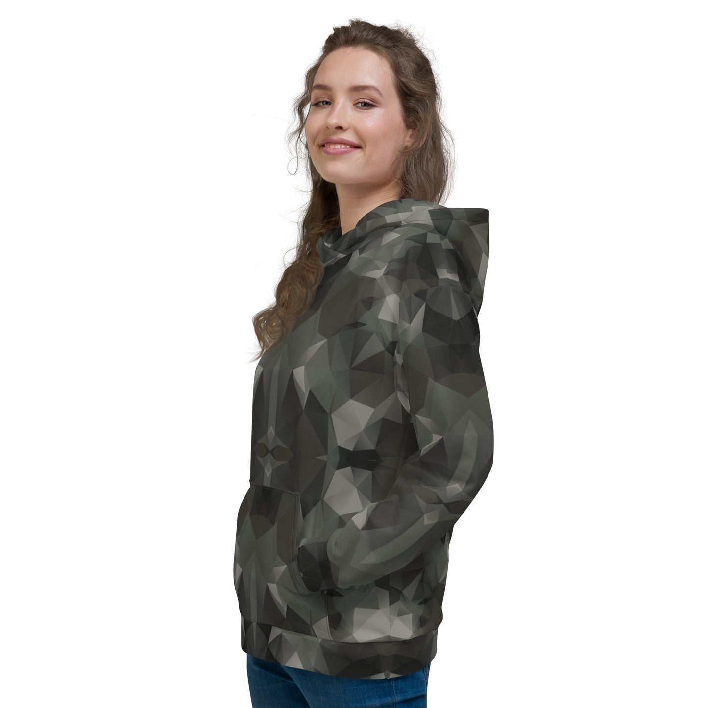 Unisex Hoodie Grey Fractal Camo