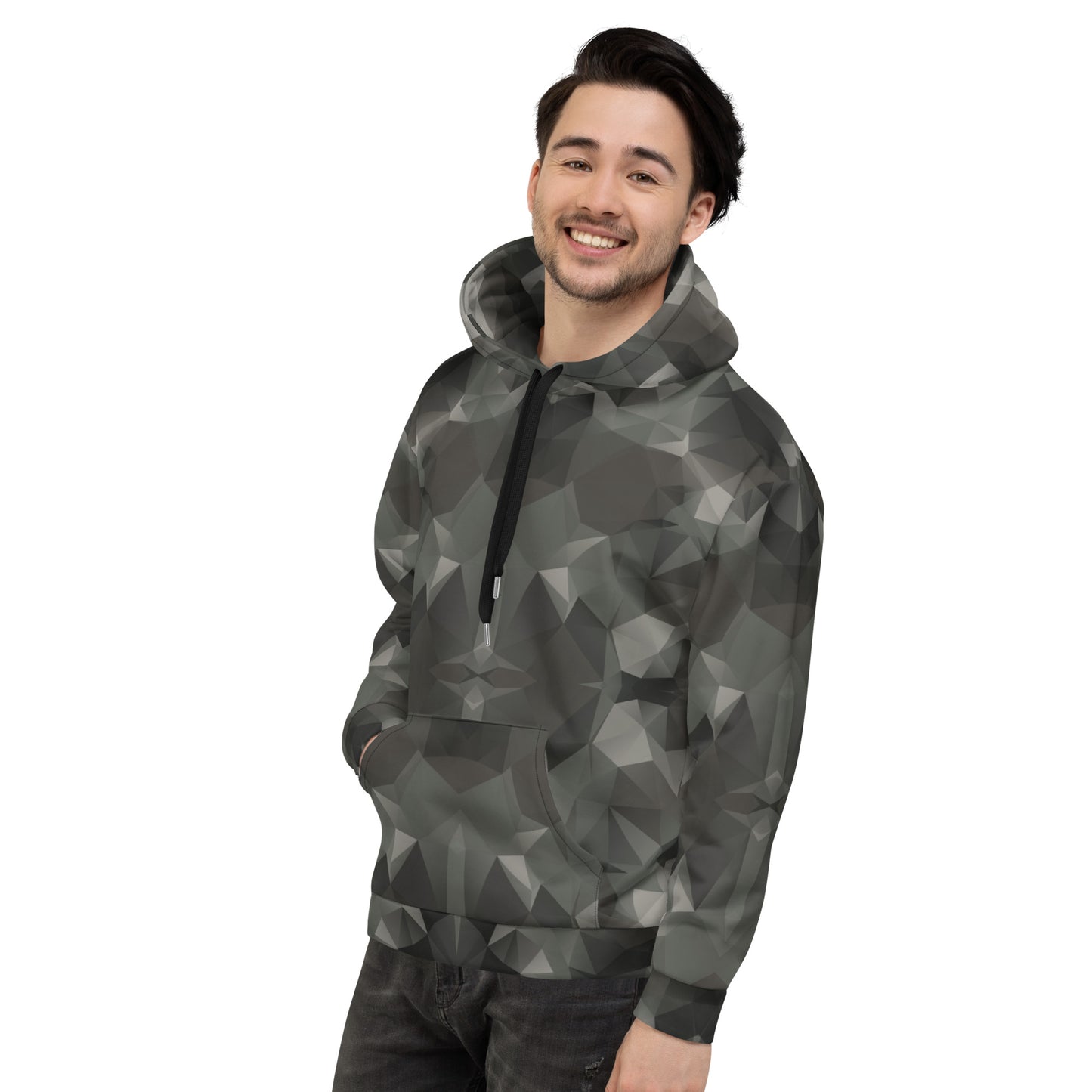 Unisex Hoodie Grey Fractal Camo