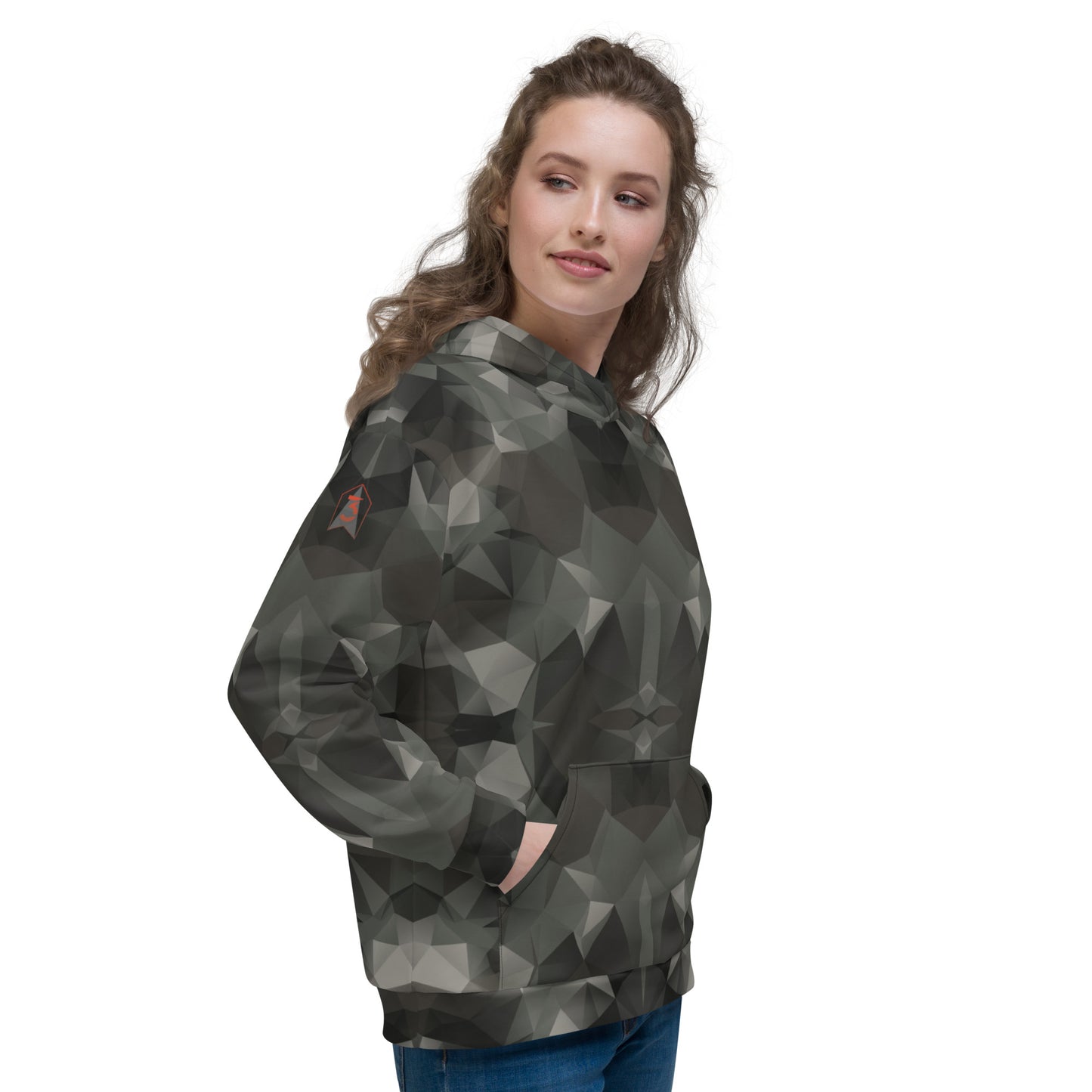 Unisex Hoodie Grey Fractal Camo