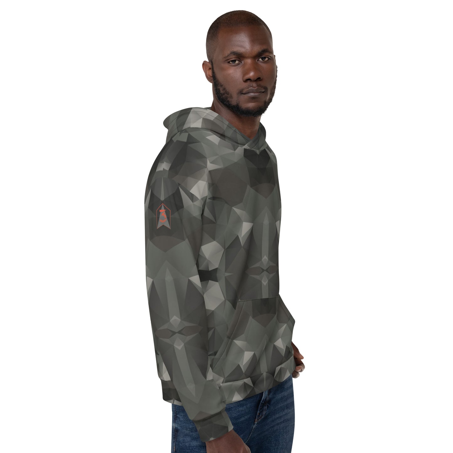 Unisex Hoodie Grey Fractal Camo