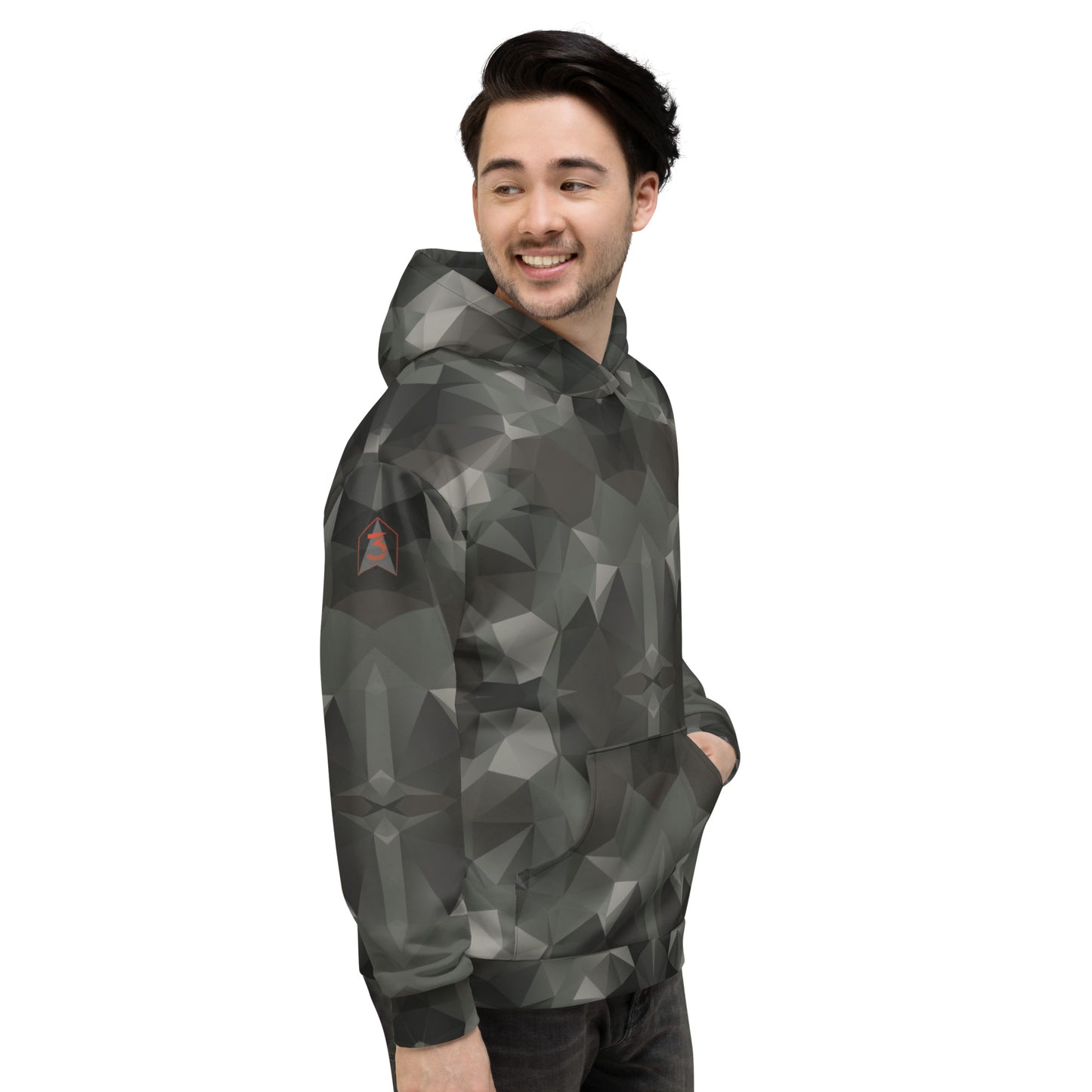 Unisex Hoodie Grey Fractal Camo